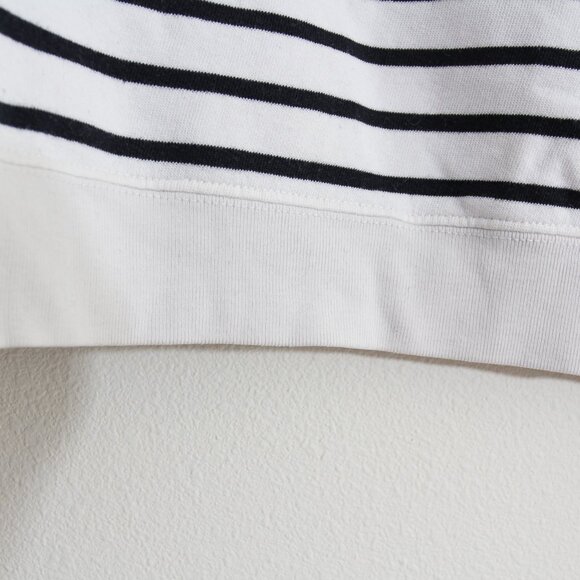 Sezane Amour Café Crème Sweatshirt Ecru Navy Red Striped Organic Cotton Sz Small - Picture 11 of 16